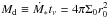 \hbox{$M_{\rm d}\equiv \dot M_{*}t_{\nu}=4\pi \Sigma_0 r_0^2$}