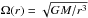 \hbox{$\Omega(r) = \sqrt {GM/r^3}$}