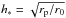 \hbox{$h_{*}=\sqrt{r_{\rm p}/r_0}$}