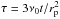 \hbox{$\tau =3\nu_{0} t/ r_{\rm p}^2 $}