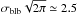 \hbox{$\sigma_{\rm blb}\sqrt{2\pi} \simeq 2.5$}