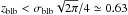\hbox{$z_{\rm blb} < \sigma_{\rm blb}\sqrt{2\pi}/4 \simeq 0.63$}