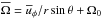 \hbox{$\mean\Omega=\mean{u}_\phi/r \sin \theta + \Omega_0$}