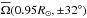 \hbox{$\mean\Omega(0.95R_\odot,\pm32^\circ)$}