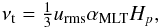 \begin{equation} \nut=\onethird \urms \alpha_{\rm MLT} H_p, \end{equation}