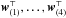 \hbox{${\vec{w}}^\top_{(1)},\hdots,{\vec{w}}^\top_{(4)}$}