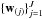 \hbox{$\{{\bf w}_{(j)}\}_{j=1}^{J}$}