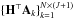 \hbox{$\{{{\bf H}^\top {\bf A}_k}\}_{k=1}^{N\times(J+1)} $}