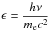 \hbox{$\displaystyle \eps = \frac{h\nu}{m_{\rm e} c^2}$}