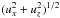 \hbox{$(u_x^2+u_z^2)^{1/2}$}