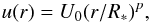 \appendix \setcounter{section}{4} \begin{equation} \label{ur} u(r) = U_0 (r/R_*)^p, \end{equation}