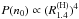 \hbox{$P(n_0)\propto (R^{\rm (H)}_{1.4})^4$}