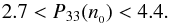 \begin{equation} 2.7<P_{33}(\nbnuc)<4.4. \label{eq:Hebeler.P} \end{equation}