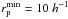 \hbox{$r_{\rm p}^{\rm min} = 10~h^{-1}$}