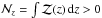 \hbox{$\mathcal{N}_z = \int \mathcal{Z}(z)\,{\rm d}z > 0$}