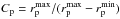 \hbox{$C_{\rm p} = r_{\rm p}^{\rm max}/(r_{\rm p}^{\rm max} - r_{\rm p}^{\rm min})$}
