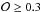 \hbox{$\mathcal{O} \geq 0.3$}