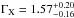 \hbox{$\Gamma_{\rm X} = 1.57^{+0.20}_{-0.16}$}