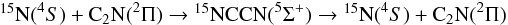 \appendix \setcounter{section}{1} \begin{eqnarray*} \fN(^{4}S) + \CCN (^2\Pi) \rightarrow \fNCCN (^5\Sigma^+) \rightarrow \fN(^{4}S) + \CCN (^2\Pi) \end{eqnarray*}