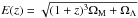 \hbox{$E(z) = \sqrt{(1+z)^3 \Omega_{\rm M} + \Omega_{\Lambda}}$}