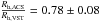 \hbox{$\frac{R_{\rm h,ACS}}{R_{\rm h,VST}}=0.78\pm0.08$}