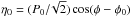 \hbox{$\eta_0=(P_0/\!\sqrt{2}) \cos(\phi-\phi_0)$}