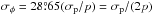 \hbox{$\sigma _{\phi} = 28\fdg65(\sigma_{\rm p}/p) = \sigma_{\rm p}/(2p)$}