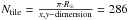 \hbox{$N_{\rm{tile}} = \frac{\pi \cdot R_\odot}{x,y\rm{{-}dimension}} = 286$}