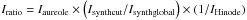 \hbox{$I_{\rm{ratio}}=I_{\rm{aureole}} \times \left(I_{\rm{synth cut}}/I_{\rm{synth global}}\right)\times \left(1/I_{\rm{Hinode}}\right)$}