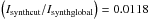 \hbox{$\left(I_{\rm{synth cut}}/I_{\rm{synth global}}\right)=0.0118$}