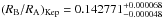 \hbox{$(R_{\rm B}/R_{\rm A})_{\rm Kep}= 0.142771^{+0.000068}_{-0.000048}$}