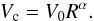 \begin{equation} V_{\rm c} = V_{0} R^\alpha . \label{eq_vc} \end{equation}
