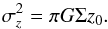 \begin{equation} \sigma_z^2 = \pi G \Sigma z_0 . \label{eq_disk_mass} \end{equation}