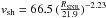 \hbox{$v_{\mathrm{sh}}=66.5\,(\frac{R_{\mathrm{SNR}}}{21.9})^{-2.23}$}