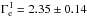 \hbox{$\Gamma^{\,\textrm{I}}_{\rm e}=2.35 \pm 0.14$}