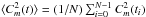 \hbox{$\langle C_{m}^{2}(t) \rangle=(1/N)\sum_{i=0}^{N-1} C_{m}^{2}(t_i)$}