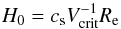 \begin{eqnarray*} H_{0} = c_{\rm s}V_{\rm crit}^{-1}R_{\rm e} \end{eqnarray*}