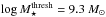 \hbox{$\log M_{\star}^{\rm thresh}=9.3~M_{\sun}$}