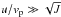\hbox{$u/v_{\rm p} \gg \sqrt{J}$}