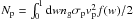\hbox{$N_{\rm p}=\int_0^1 {\rm d}w n_{\rm g} \sigma_{\rm p} v_{\rm p}^2 f(w)/2$}