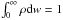 \hbox{$\int_0^\infty \rho {\rm d}w=1$}