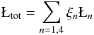 \begin{equation} \L_\mathrm{tot}=\sum_{n=1,4} \regpar_n \L_n \label{L_tot} \end{equation}