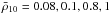 \hbox{$\bar \rho_{10}=0.08,0.1,0.8,1$}