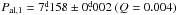 \hbox{$P_{\mathrm{al,1}}=7\fd158 \pm 0\fd002 ~(Q=0.004)$}