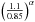 \hbox{$\left ( \frac{1.1}{0.85} \right )^{\alpha}$}