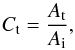 \begin{equation} \label{eq:reflection} C_{\rm t} = \frac{A_{\rm t}}{A_{\rm i}} , \end{equation}
