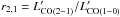 \hbox{$r_{2,1} = L'_{\rm CO(2-1)}/L'_{\rm CO(1-0)}$}