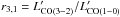 \hbox{$r_{3,1} = L'_{\rm CO(3-2)}/L'_{\rm CO(1-0)}$}