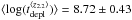 \hbox{$\langle \log (t_{\rm depl}^{\langle z_{2.2}\rangle})\rangle = 8.72\pm 0.43$}
