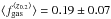 \hbox{$\langle f_{\rm gas}^{\langle z_{0.2}\rangle}\rangle = 0.19\pm 0.07$}